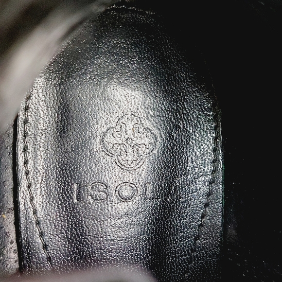 Isola Black Leather Pull On Almond Toe Ankle Boots T637 - Picture 8 of 10